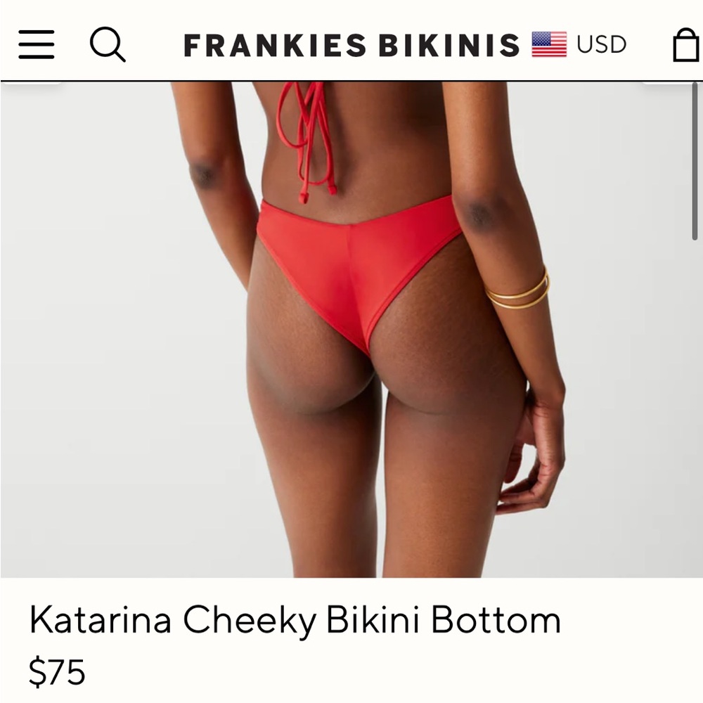 NWT Frankie’s Bikinis Katarina Cheeky Bottom in Small